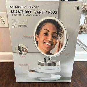 Sharper Image Vanity Mirror with LED and Storage